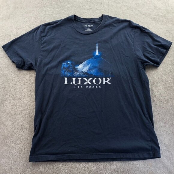 Luxor Las Vegas Mens T-Shirt XL Navy Blue Short Sleeve Classic Graphic Tee - Picture 6 of 7